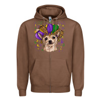 Chestnut mardi gras hat chihuahua Zipper Hoodie - RanaPortraitStore