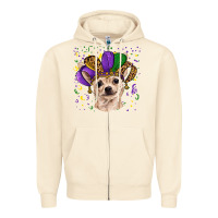 Sandshell mardi gras hat chihuahua Zipper Hoodie - RanaPortraitStore