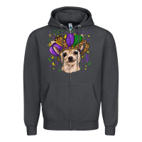 Smoke mardi gras hat chihuahua Zipper Hoodie - RanaPortraitStore