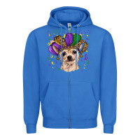 True Royal mardi gras hat chihuahua Zipper Hoodie - RanaPortraitStore