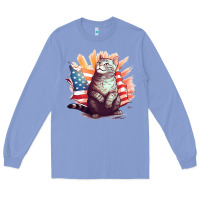 Colony Blue cat8 Long Sleeve Tee - Unal Design