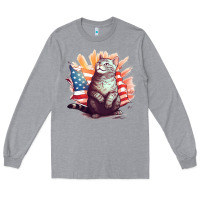 Heather Grey cat8 Long Sleeve Tee - Unal Design