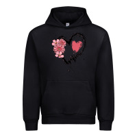 Black mimi flower heart Urban Hoodie - MaliasSmallBusiness