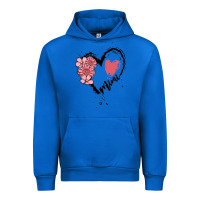Cobalt mimi flower heart Urban Hoodie - MaliasSmallBusiness