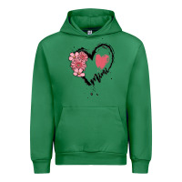 Emerald mimi flower heart Urban Hoodie - MaliasSmallBusiness