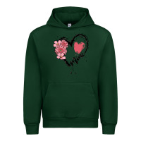 Forest Green mimi flower heart Urban Hoodie - MaliasSmallBusiness