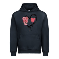 Navy mimi flower heart Urban Hoodie - MaliasSmallBusiness