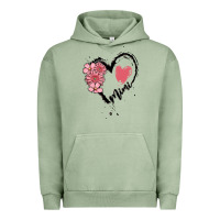 Pigment Oil Green mimi flower heart Urban Hoodie - MaliasSmallBusiness