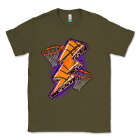Army Green basketball lightning bolt Classic Tee - Zillion Design Studio
