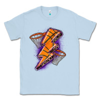 Dusty Blue basketball lightning bolt Classic Tee - Zillion Design Studio