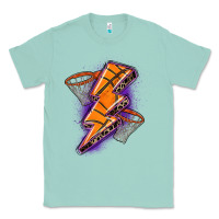 Seafoam basketball lightning bolt Classic Tee - Zillion Design Studio