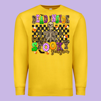 Dead Inside But It's Spooky Season Premium Sweatshirt Designed By Adodesignshop
