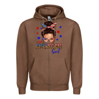 Chestnut all american girl messy bun Zipper Hoodie - texasbilliewilder