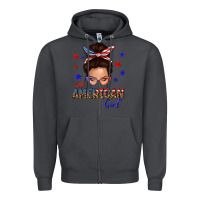 Smoke all american girl messy bun Zipper Hoodie - texasbilliewilder