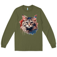 Army Green cat9 Long Sleeve Tee - Unal Design