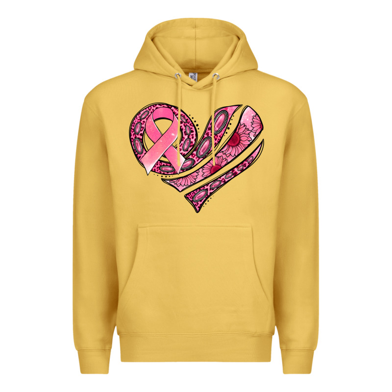 Breast Cancer Awareness Heart Premium Hoodie by Jasminsmagicworld | Teevron