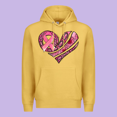 Breast Cancer Awareness Heart Premium Hoodie Designed By Jasminsmagicworld