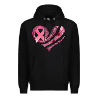 Black breast cancer awareness heart Premium Hoodie - Jasminsmagicworld