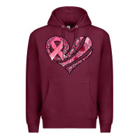 Burgundy breast cancer awareness heart Premium Hoodie - Jasminsmagicworld