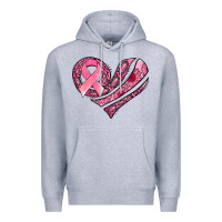 Heather Grey breast cancer awareness heart Premium Hoodie - Jasminsmagicworld