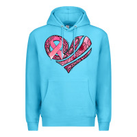 Ocean Blue breast cancer awareness heart Premium Hoodie - Jasminsmagicworld