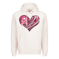 Pale Pink breast cancer awareness heart Premium Hoodie - Jasminsmagicworld