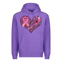 Purple breast cancer awareness heart Premium Hoodie - Jasminsmagicworld