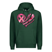 Sports Green breast cancer awareness heart Premium Hoodie - Jasminsmagicworld
