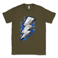 Army Green volleyball lightning bolt Classic Tee - Zillion Design Studio