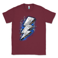 Burgundy volleyball lightning bolt Classic Tee - Zillion Design Studio