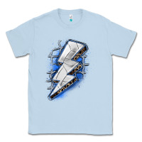Dusty Blue volleyball lightning bolt Classic Tee - Zillion Design Studio