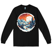Black deer snow house design Long Sleeve Tee - Unal Design