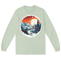 Matcha deer snow house design Long Sleeve Tee - Unal Design