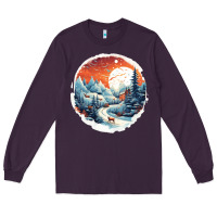 Plum deer snow house design Long Sleeve Tee - Unal Design