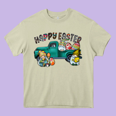 Happy Easter Truck Heavy Core Tee Designed By Cowhidedigitalart