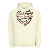 Pigment Pistachio but first coffee Urban Hoodie - MaliasSmallBusiness
