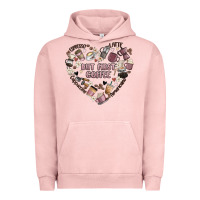 Pigment Salmon but first coffee Urban Hoodie - MaliasSmallBusiness