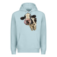Blue Mist Cute Holstein Heifer Premium Hoodie - LillyAllenDesigns