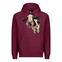 Burgundy Cute Holstein Heifer Premium Hoodie - LillyAllenDesigns