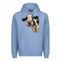 Colony Blue Cute Holstein Heifer Premium Hoodie - LillyAllenDesigns