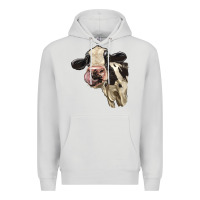 Dove Grey Cute Holstein Heifer Premium Hoodie - LillyAllenDesigns