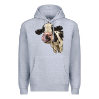 Heather Grey Cute Holstein Heifer Premium Hoodie - LillyAllenDesigns