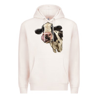 Pale Pink Cute Holstein Heifer Premium Hoodie - LillyAllenDesigns