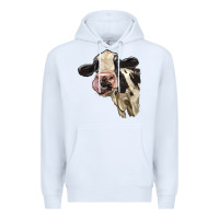 White Cute Holstein Heifer Premium Hoodie - LillyAllenDesigns
