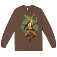 Chestnut happy deer Long Sleeve Tee - Unal Design
