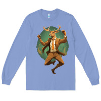 Colony Blue happy deer Long Sleeve Tee - Unal Design