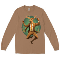 Toasted Coconut happy deer Long Sleeve Tee - Unal Design