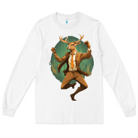 White happy deer Long Sleeve Tee - Unal Design