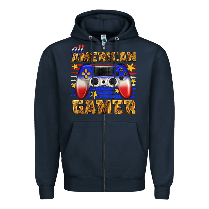 All American Gamer Zipper Hoodie by texasbilliewilder | Teevron