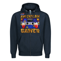 Navy all american gamer Zipper Hoodie - texasbilliewilder